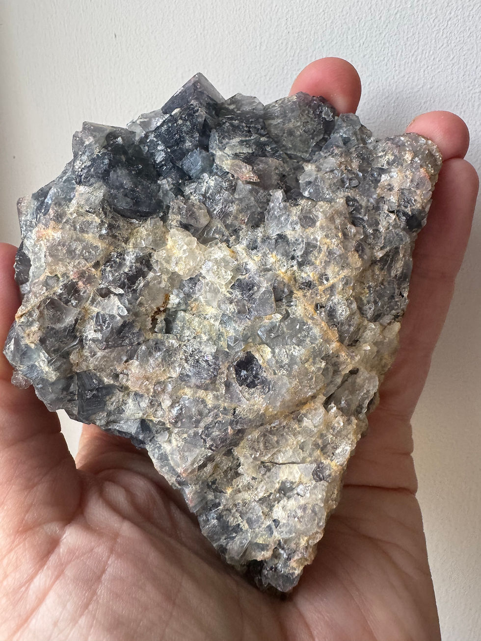 Thumbnail: Colour changing fluorite Specimen with quartz from Nigeria,
