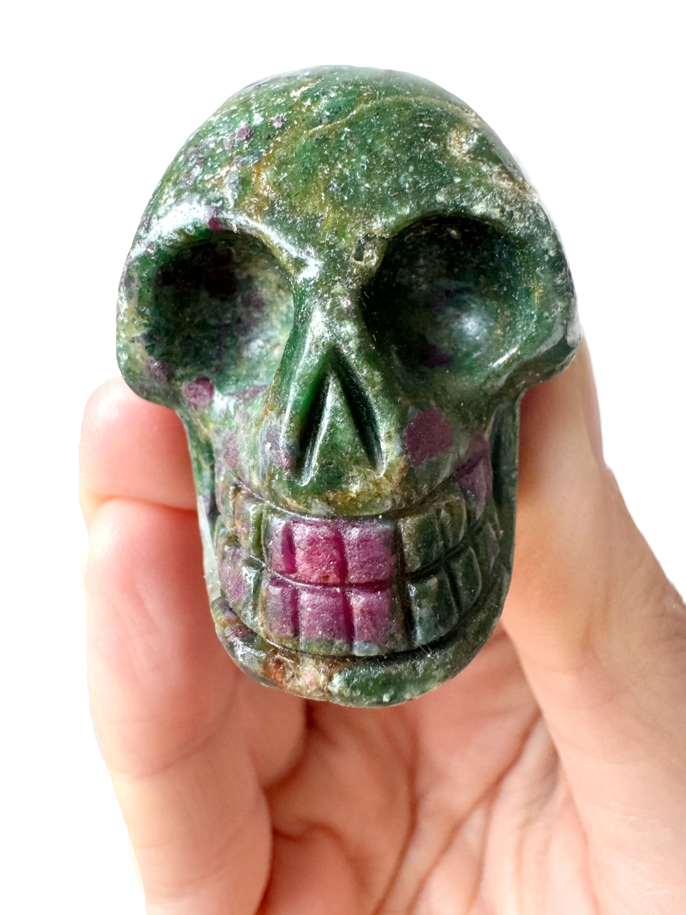 Ruby in Fuschite crystal skull