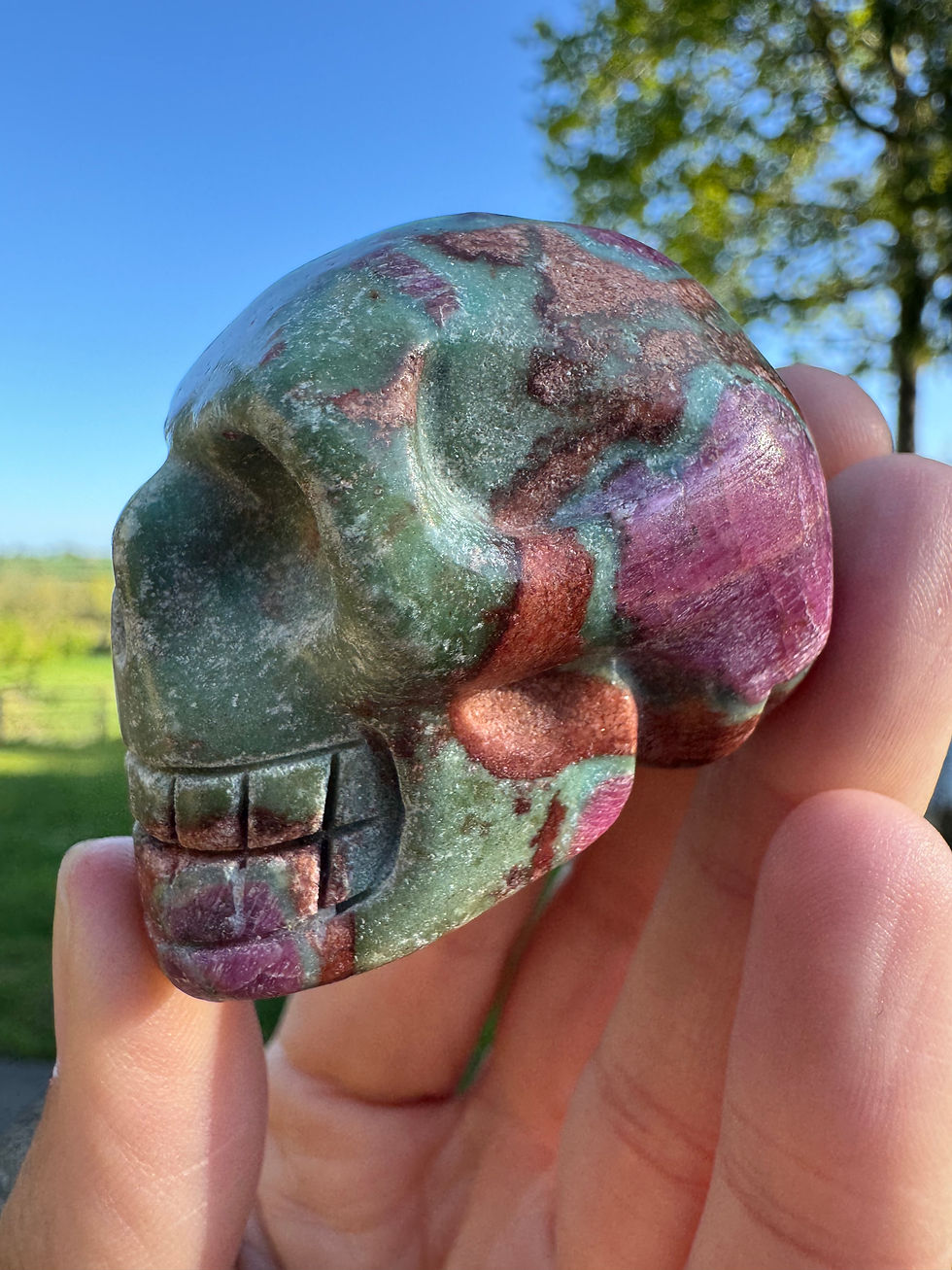 Thumbnail: Ruby in Fuschite crystal skull