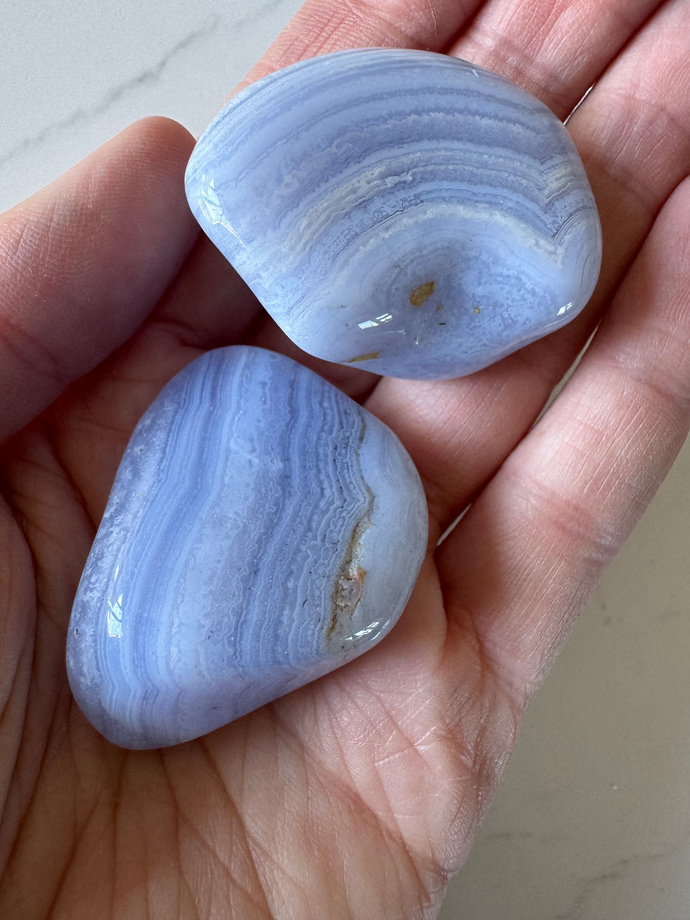 Thumbnail: Large Tumbled Blue Lace agate