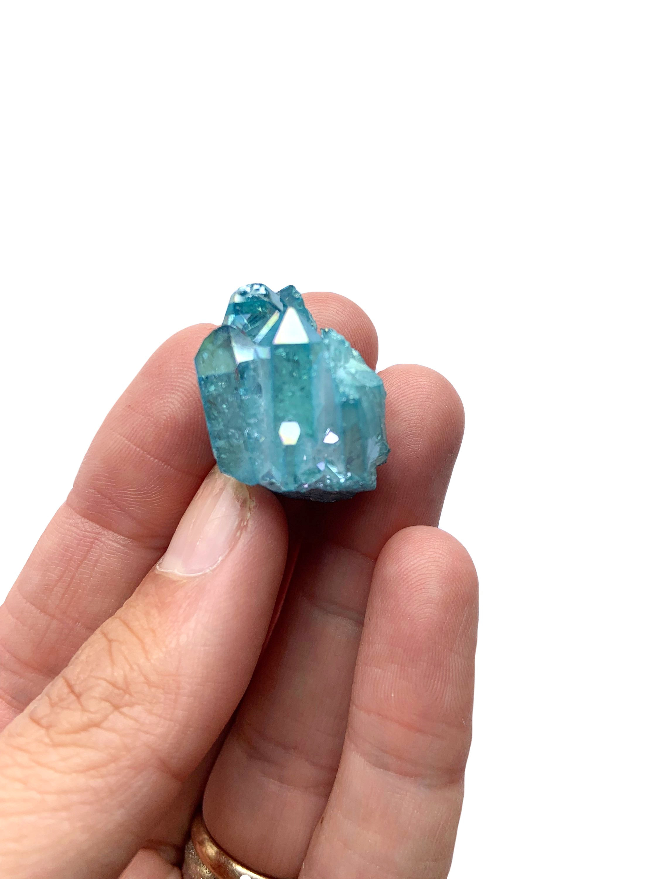 Aqua Aura Quartz cluster for gridding.
