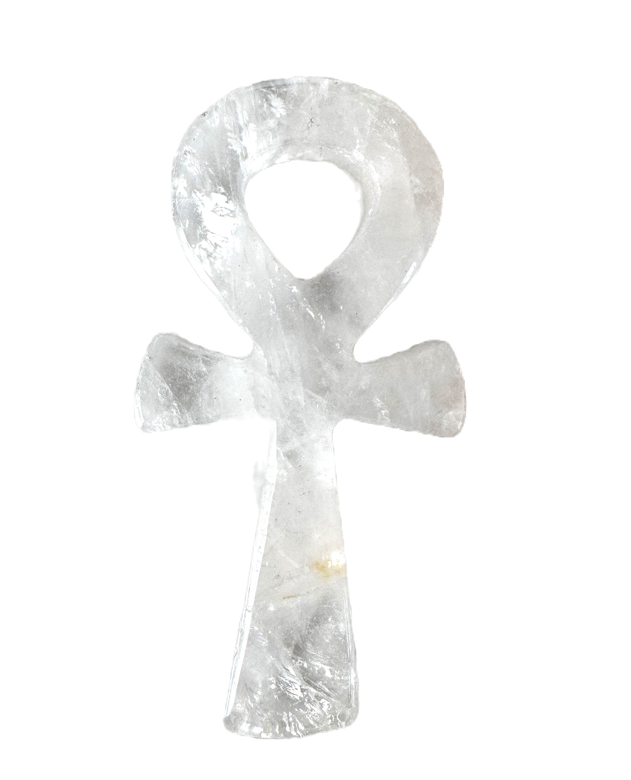 Hand Carved Clear Quartz Ankh