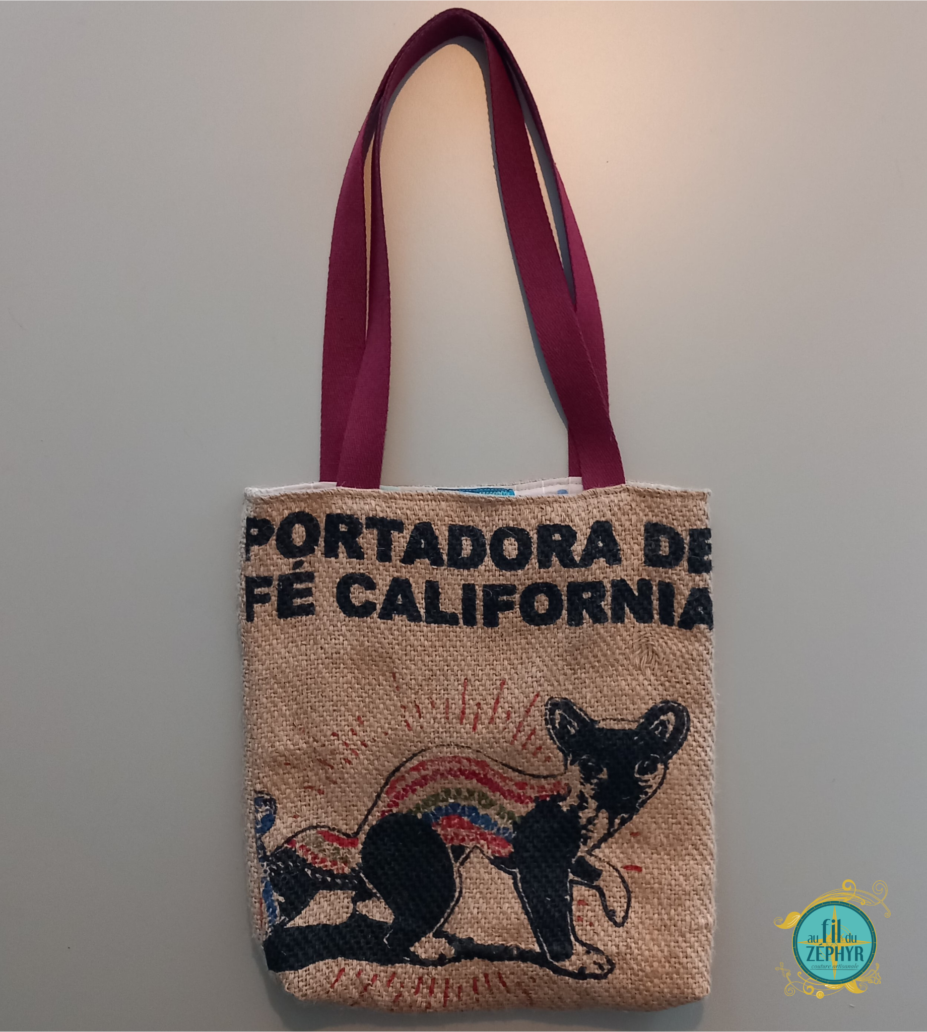 Tote Bag Café "California bordeaux"