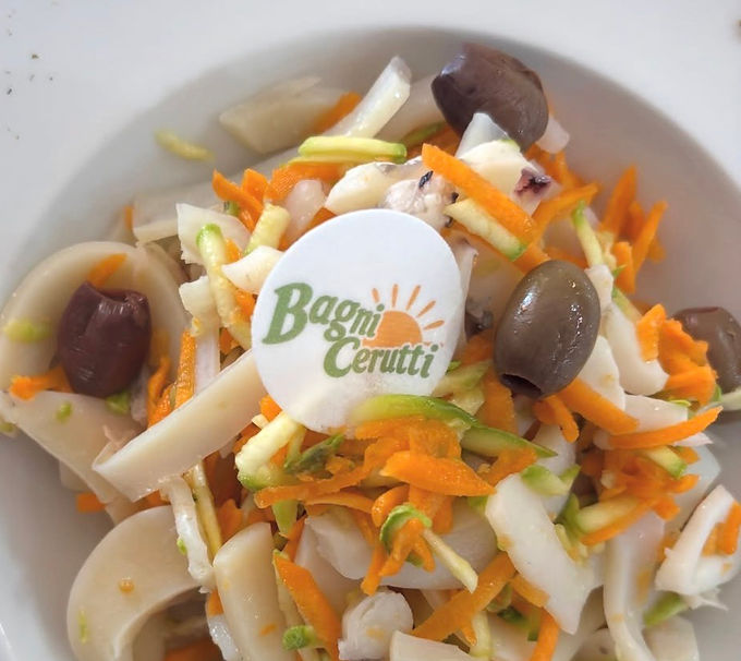 Cialdine personalizzate per stabilimenti balneari – insalata di mare