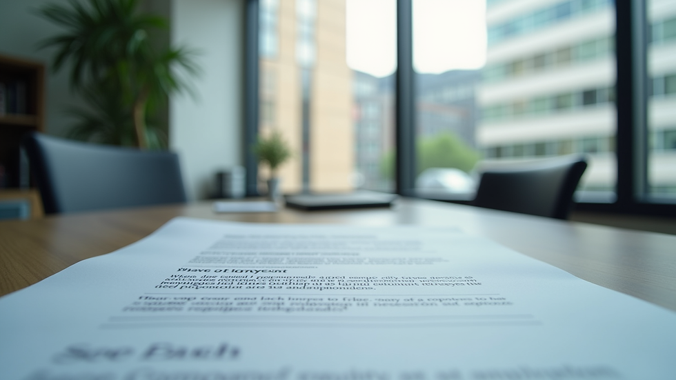 Eye-level view of a modern office desk with company registration documents