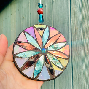 Mosaic sun catcher, flower design