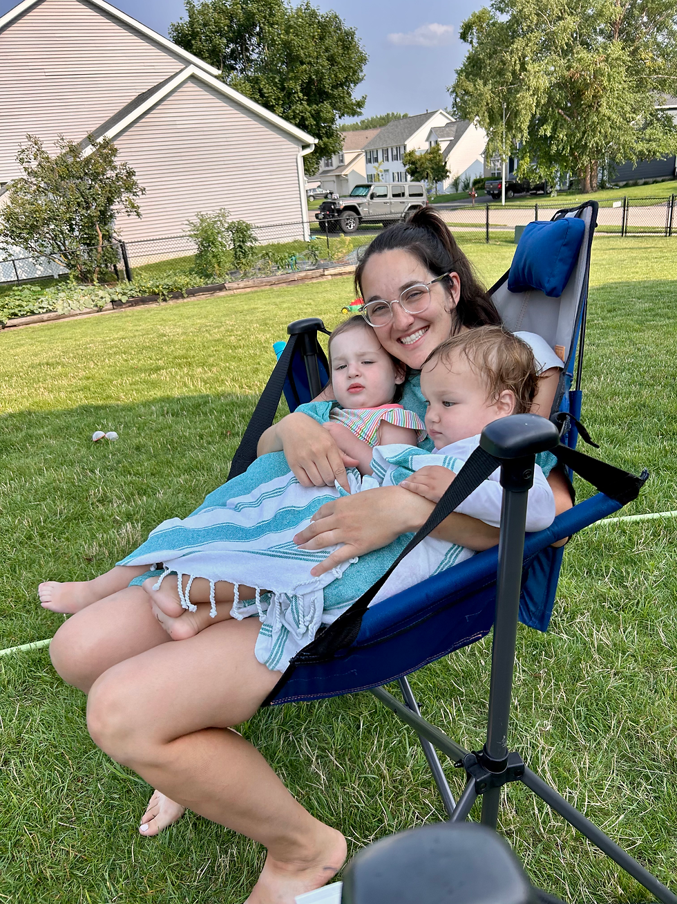 mom holding twins