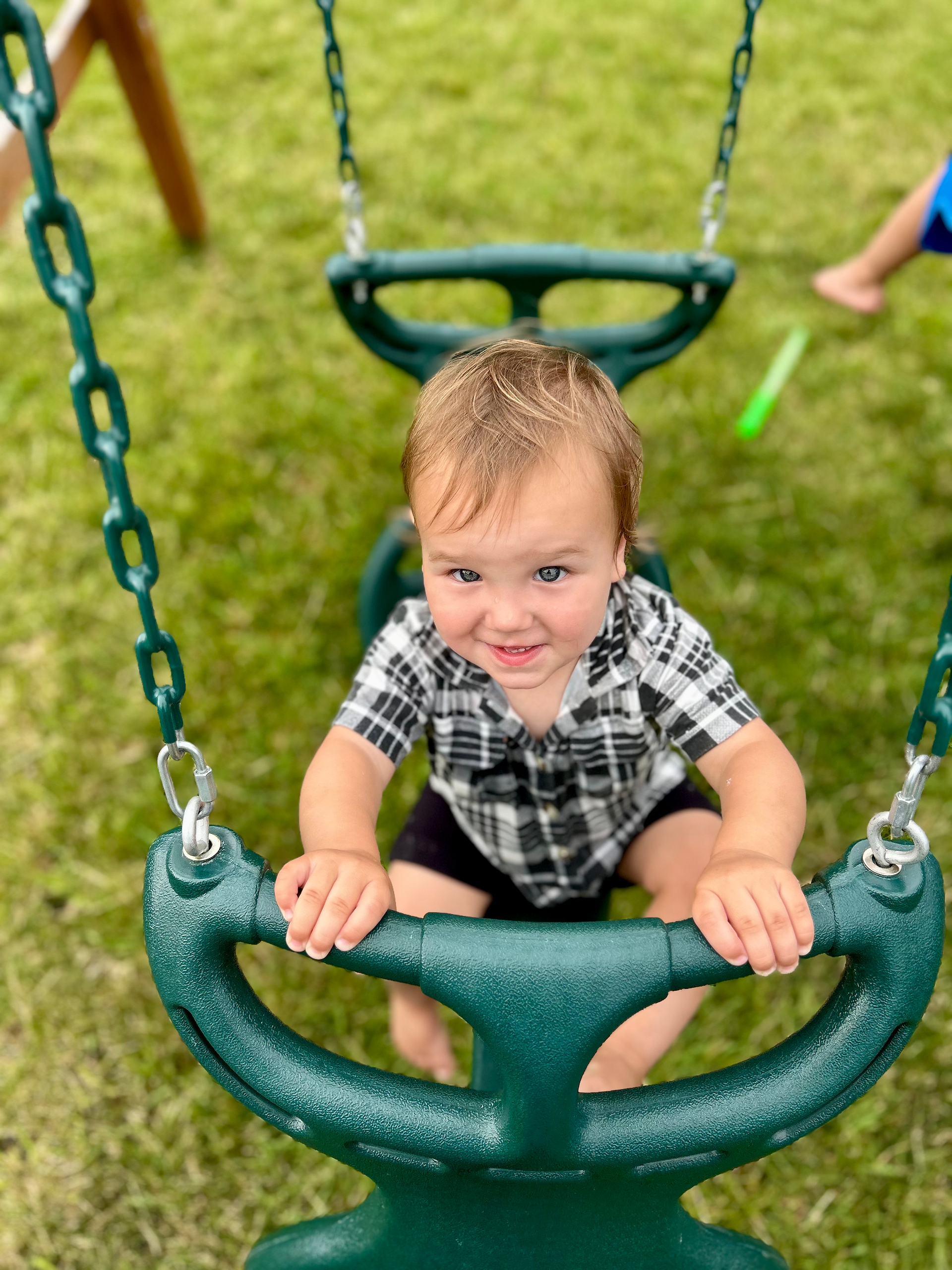 baby on glider