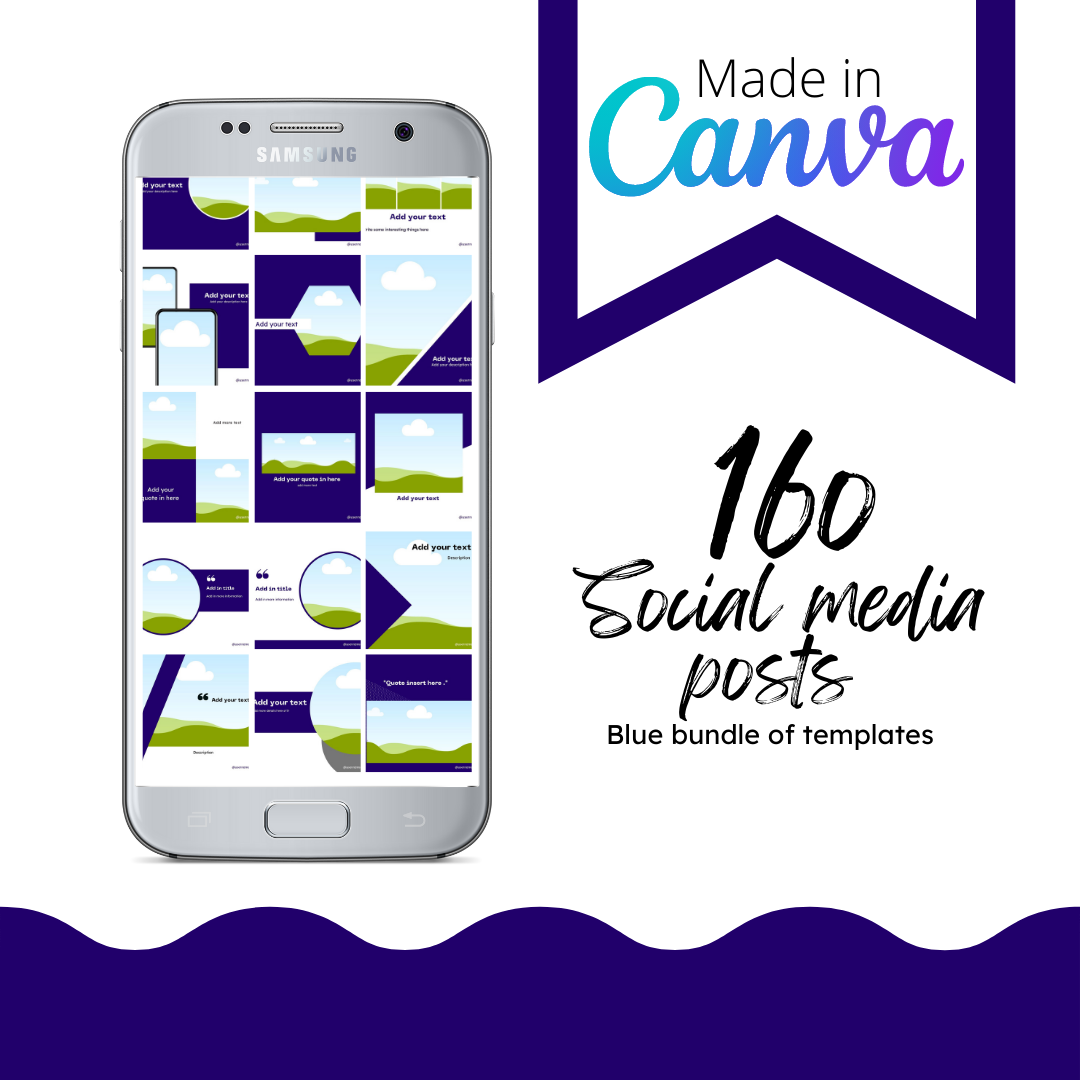 Blue Canva Templates - 160 templates