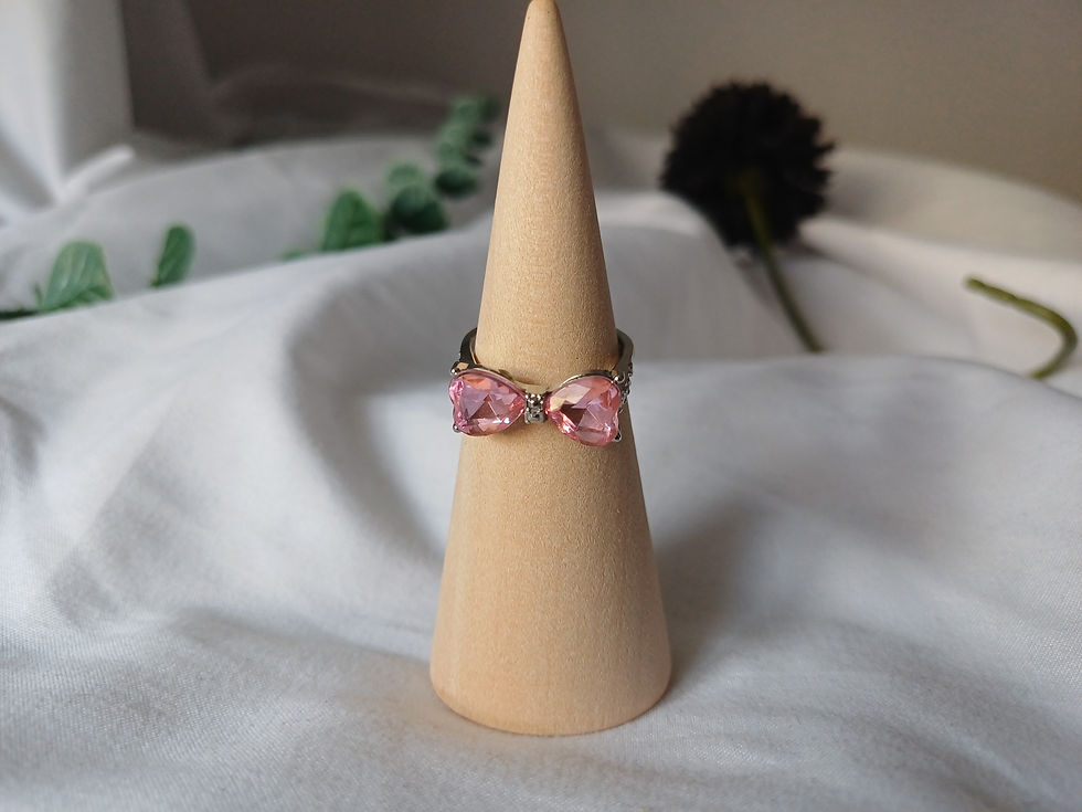 Thumbnail: Pink crystal bow ring