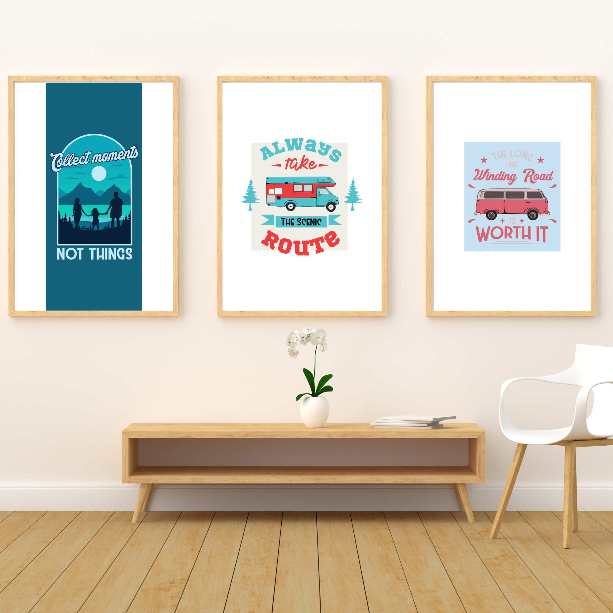 Road Trip Wall Art Set of 3