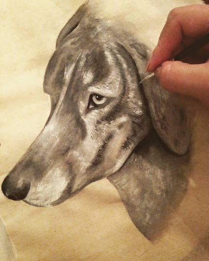 Thumbnail: Framed Watercolour Hand Painted Pet Portrait.