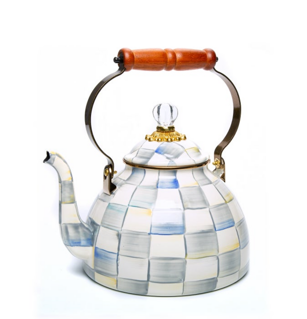 MacKenzie-Childs Sterling Check 3qt Tea Kettle