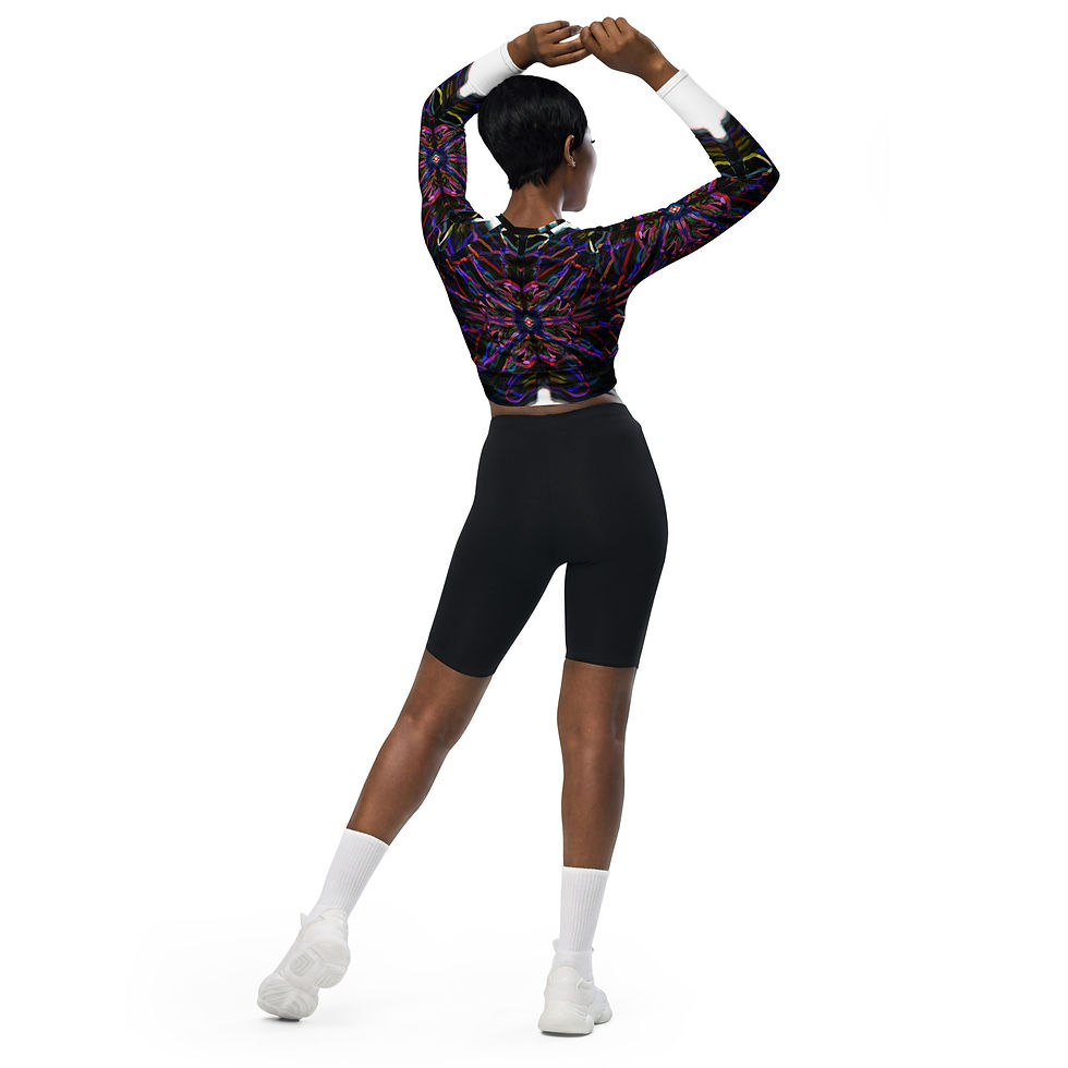 Thumbnail: A Flower Like No Other - NightGlow / Long-sleeve Crop Top