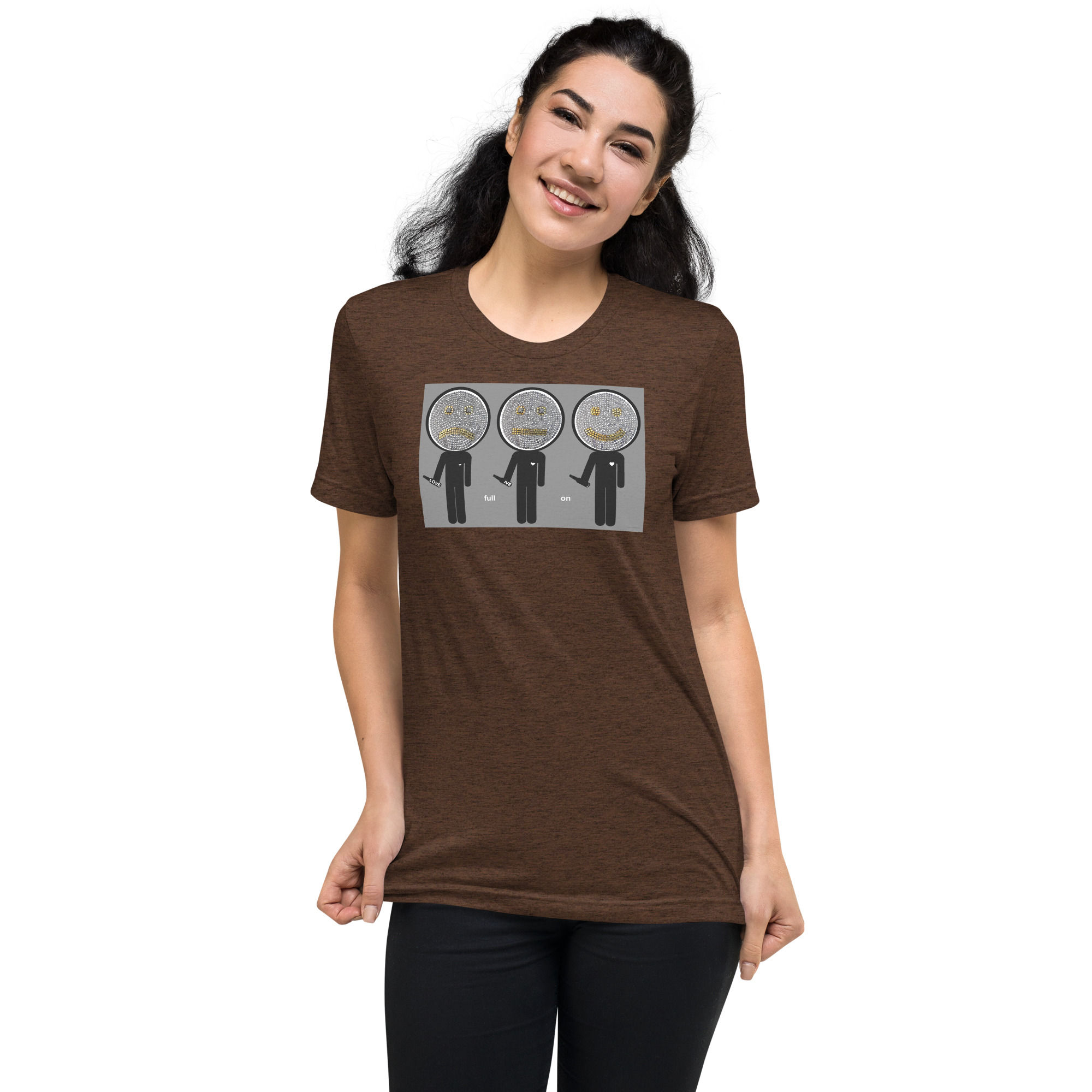 The 3 Faces - Full On Love / Unisex t-shirt/ Gray Background