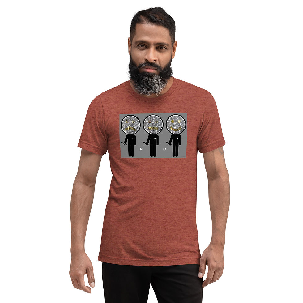Thumbnail: The 3 Faces - Full On Love / Unisex t-shirt/ Gray Background
