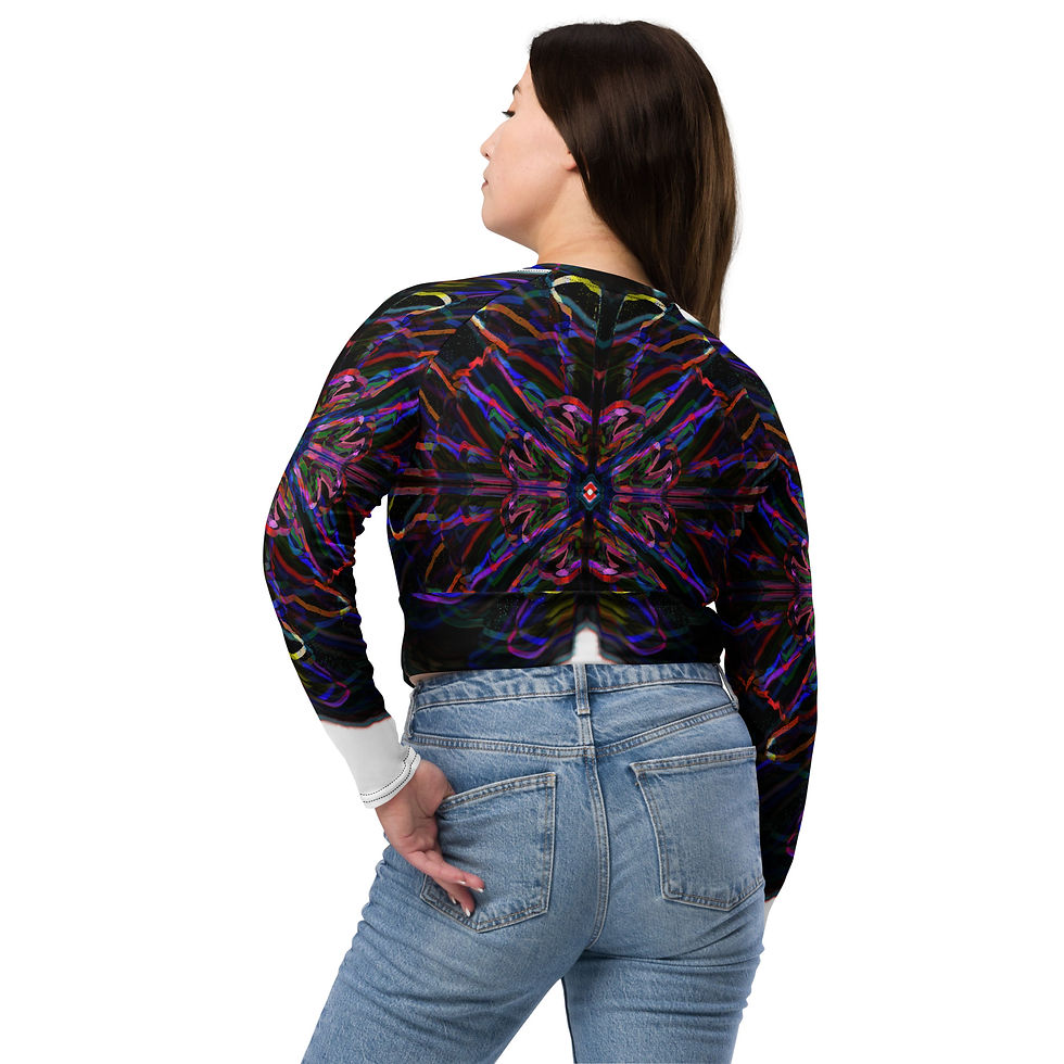 Thumbnail: A Flower Like No Other - NightGlow / Long-sleeve Crop Top