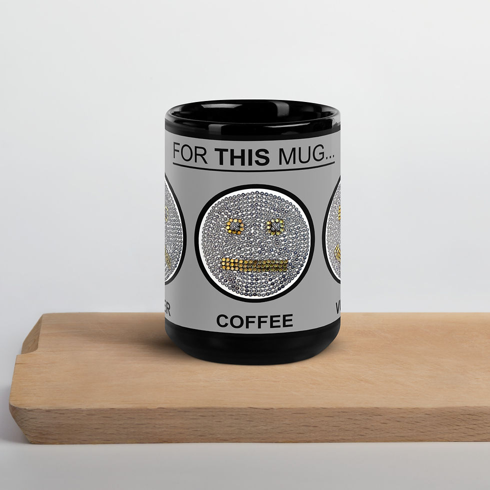Thumbnail: For THIS Mug...WCVodka / Gray on Black Glossy Mug