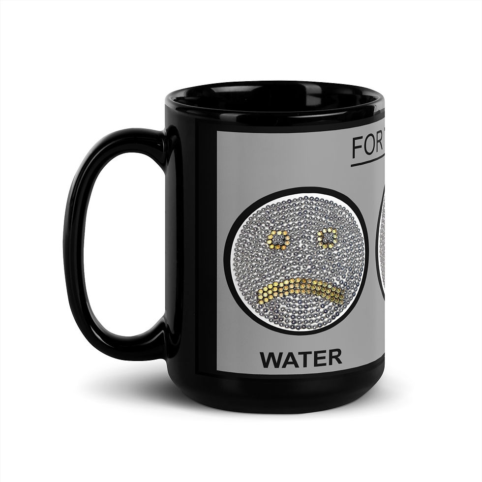 Thumbnail: For THIS Mug...Only Water / Gray on Black glossy Mug