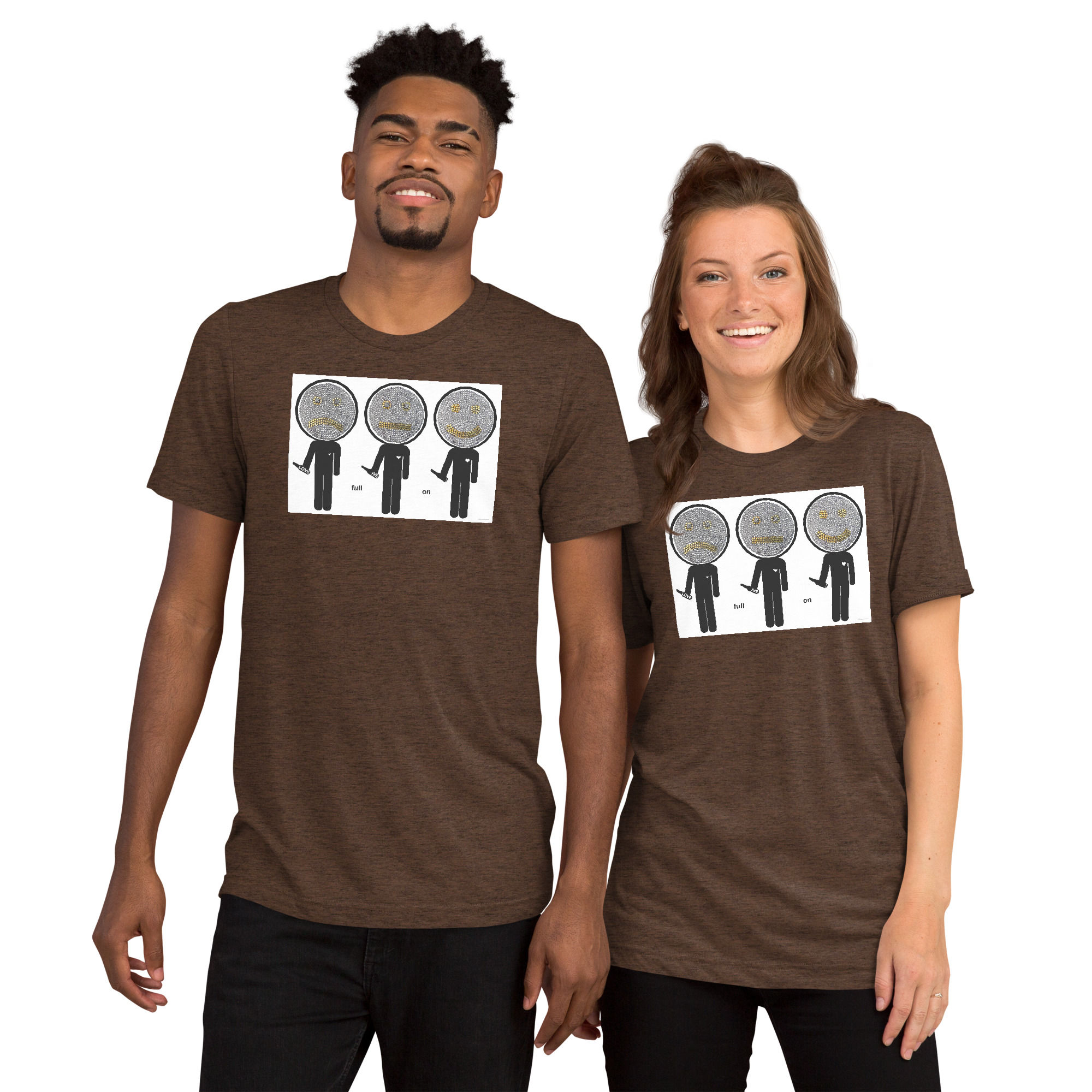 The 3 Faces - Full On Love / Unisex t-shirt / White Background