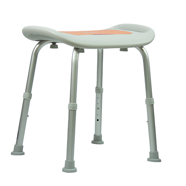 Banco para Ducha de Aluminio con Agarraderas Integradas Gris/Naranja