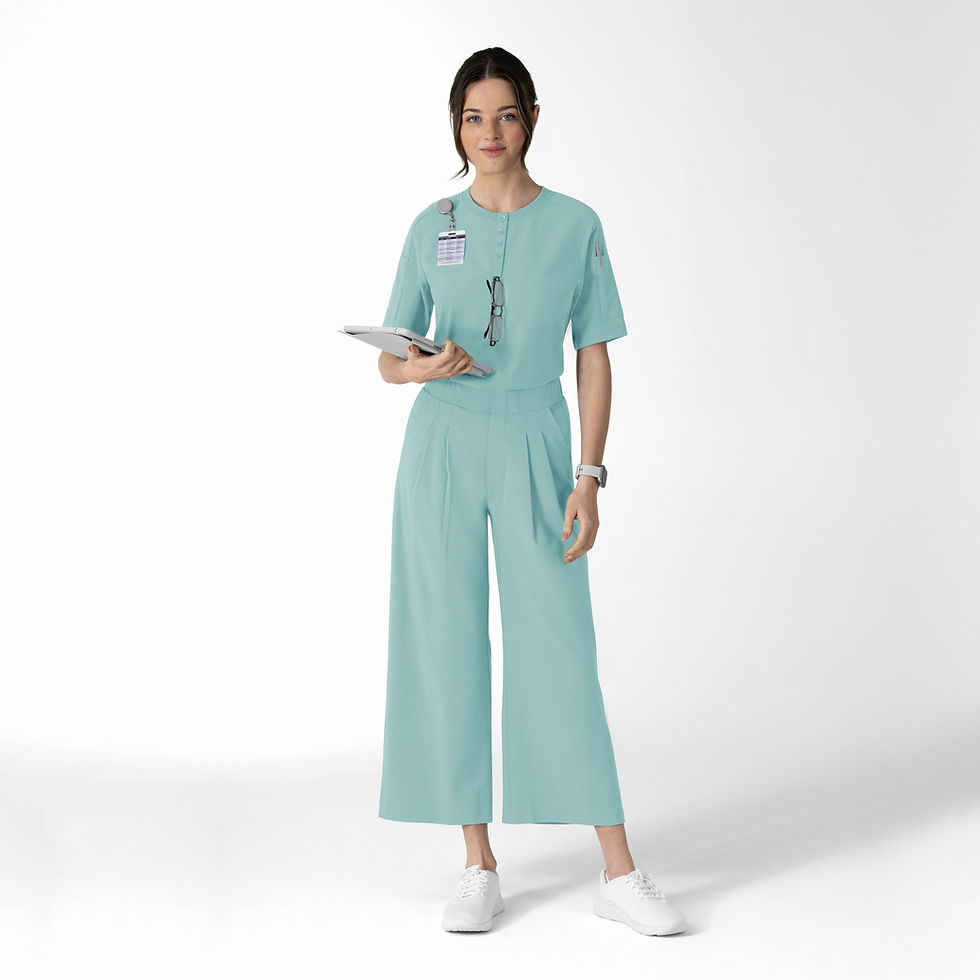 Scrub Uniforme Médico con Filipina Hanley y corte Cropped Renew, azul cielo, m