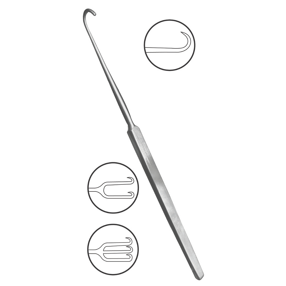 Retractor Neck de Acero Inoxidable Alemán, rígido - 2 Garra Romo