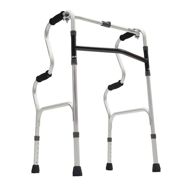Andadera de Aluminio Recíproca Doble Apoyo Plegable Gris