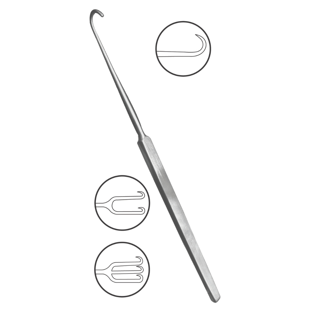 Retractor Neck de Acero Inoxidable Alemán, flexible - 2 Garra Agudo