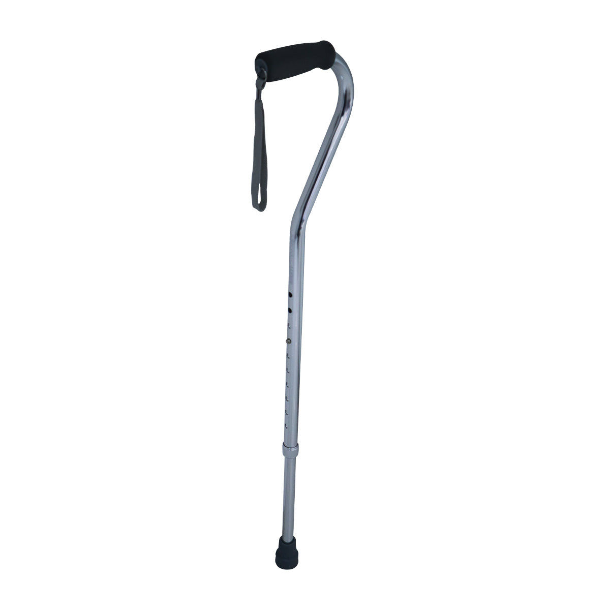 Bastón de Aluminio Ajustable con Mango Tipo Cuello de Ganso, black