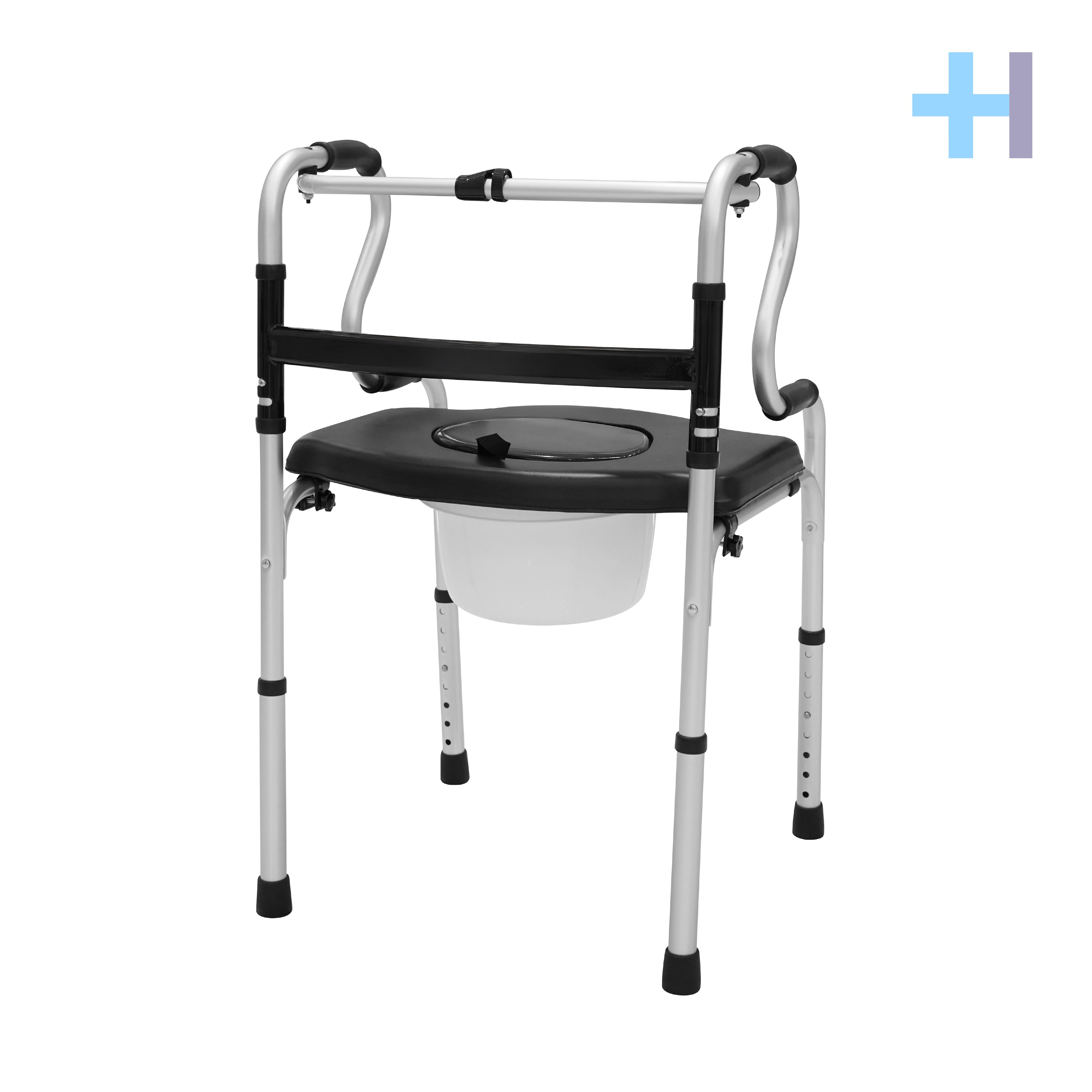 Andadera plegable AN15GDP con asiento elevado, cómodo extraíble de 5 L y y