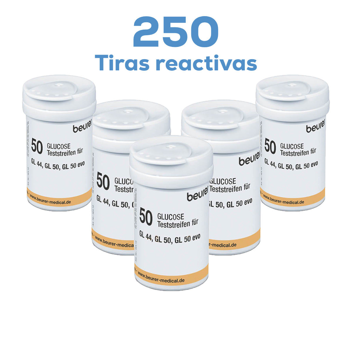250 Tiras Reactivas para Glucómetro GL44