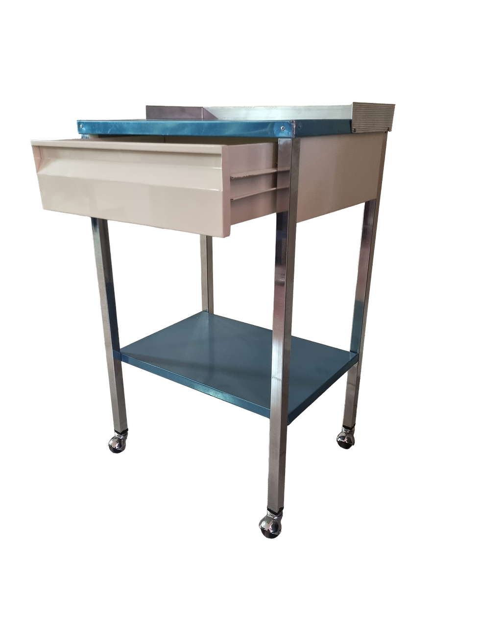 Miniatura: Mesa Pasteur cromada con cajón modelo MM-MPC2