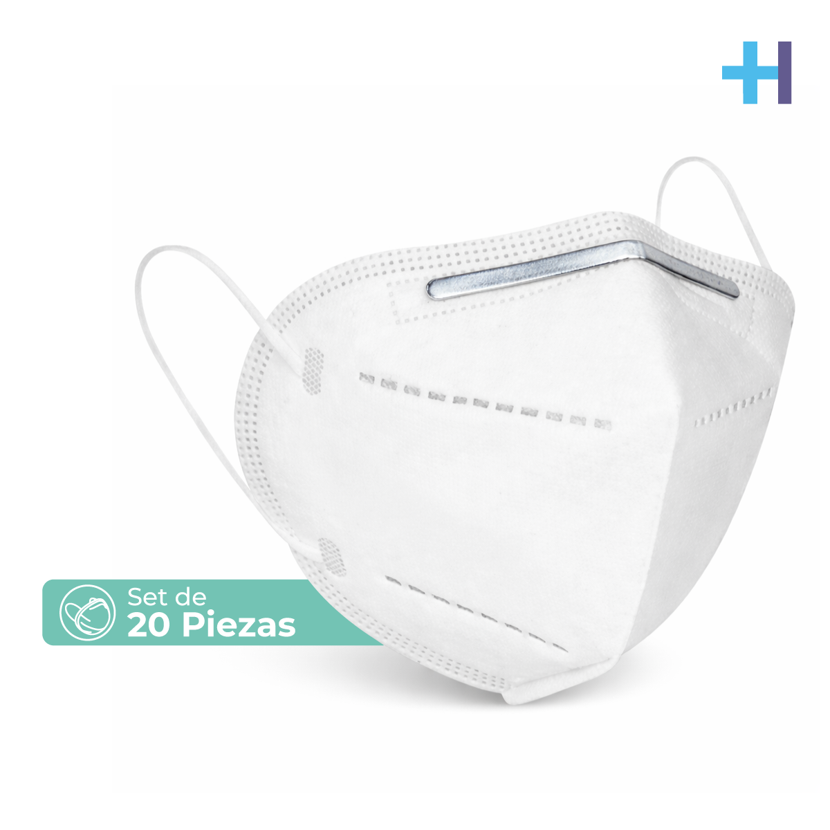 Mascarilla KN95 Protección 5 Capas con Ajuste Nasal, 20 piezas