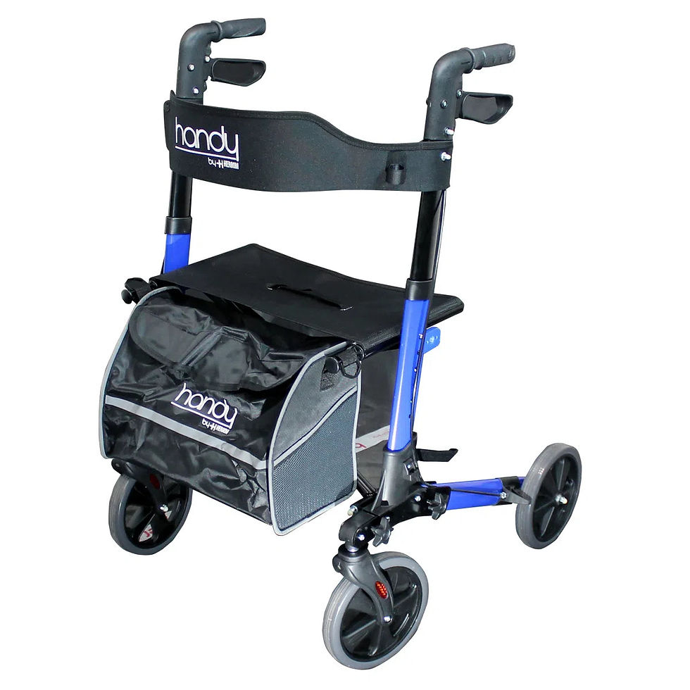 Andadera plegable con ruedas, azul