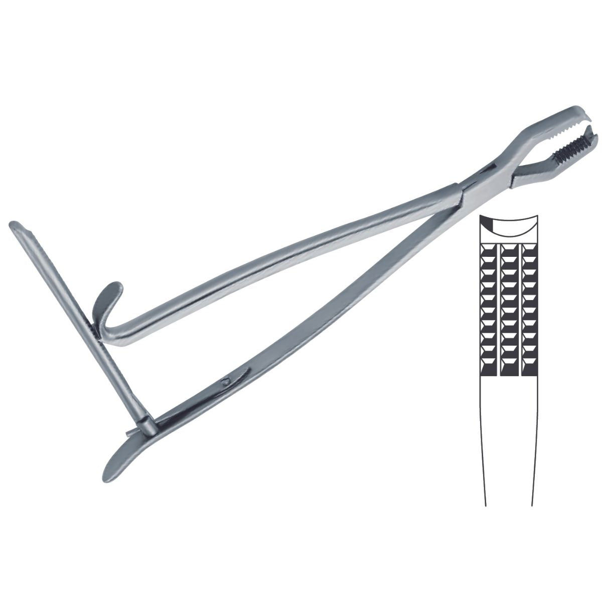 Pinza Lane Bone Holding Quirúrgica, 18 cm