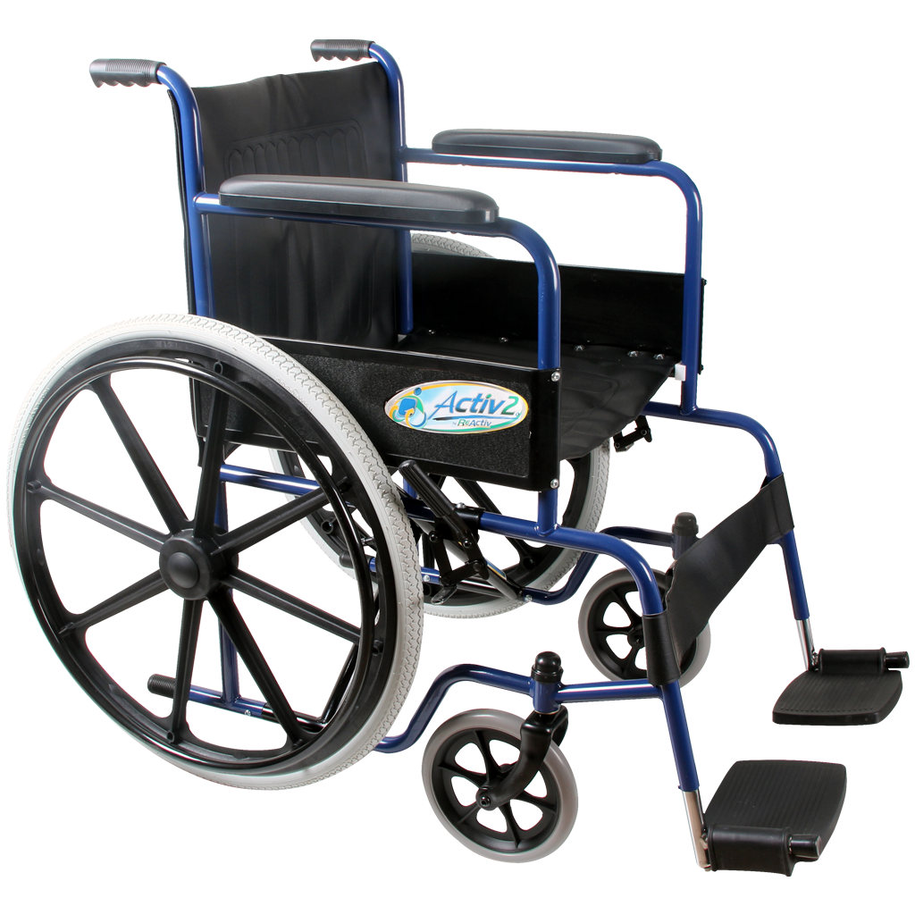 Silla de Ruedas Económica Brazos y Descansapiés Fijos Neumática Rueda Mag Nylon
