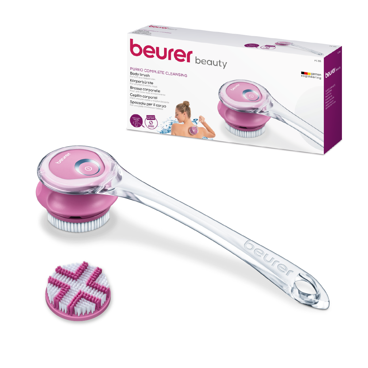 Cepillo corporal para limpieza en profundidad con mango extraíble FC55