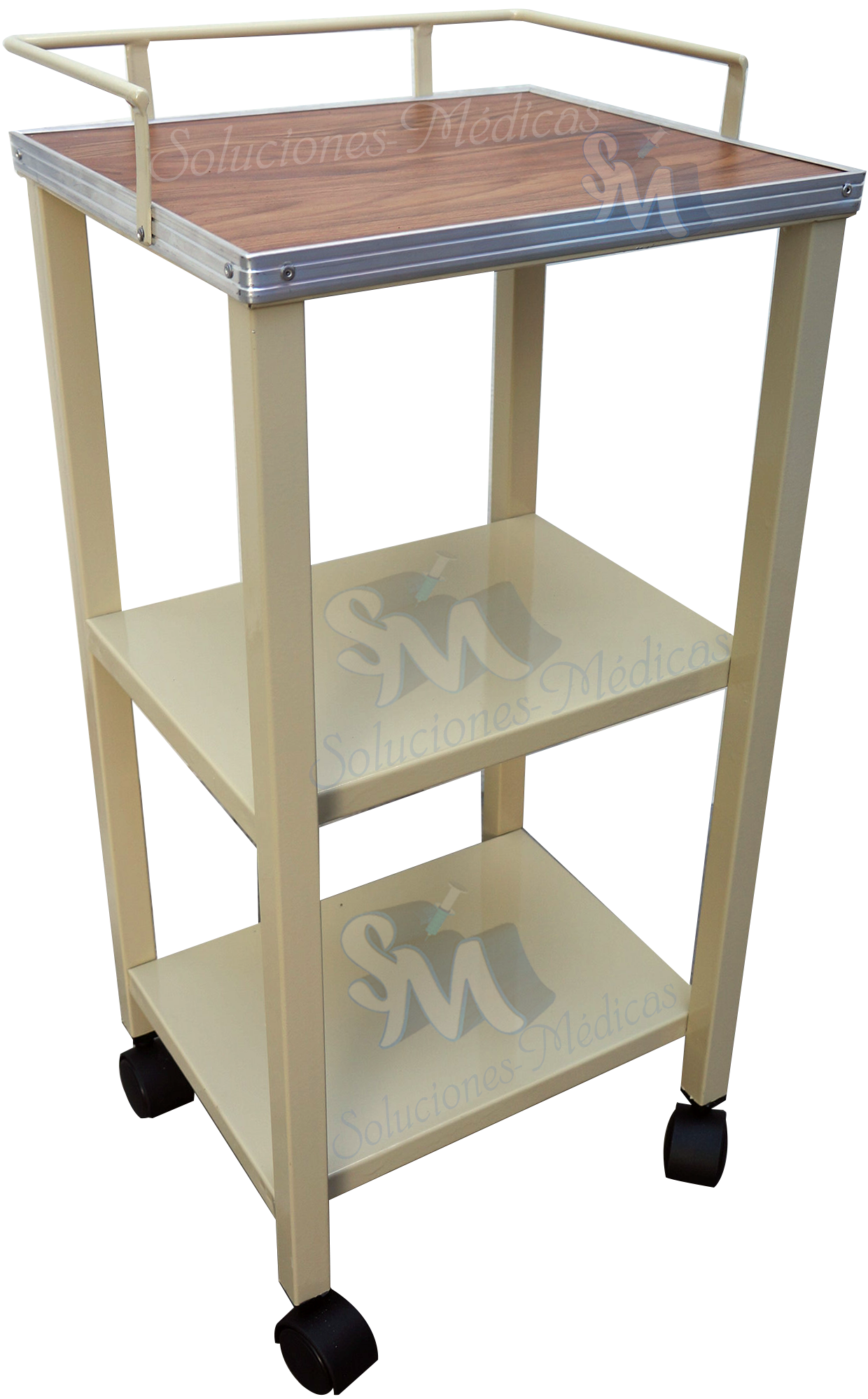 Mesa Pasteur mini esmaltada con entrepaño MM-MPES2