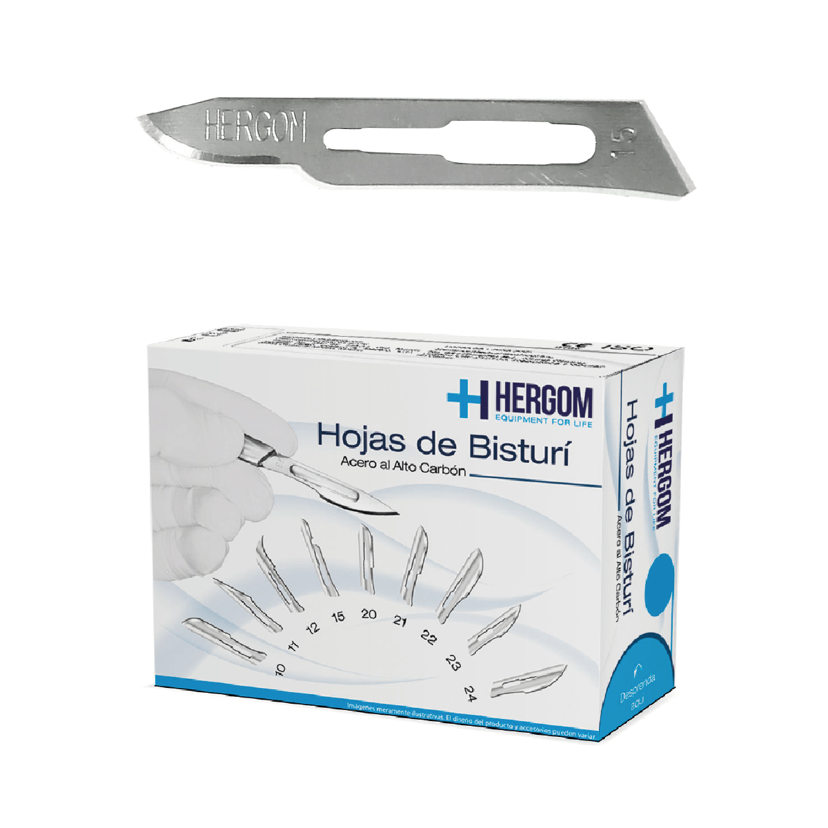 Hojas para Bisturí, alto carbón, #15