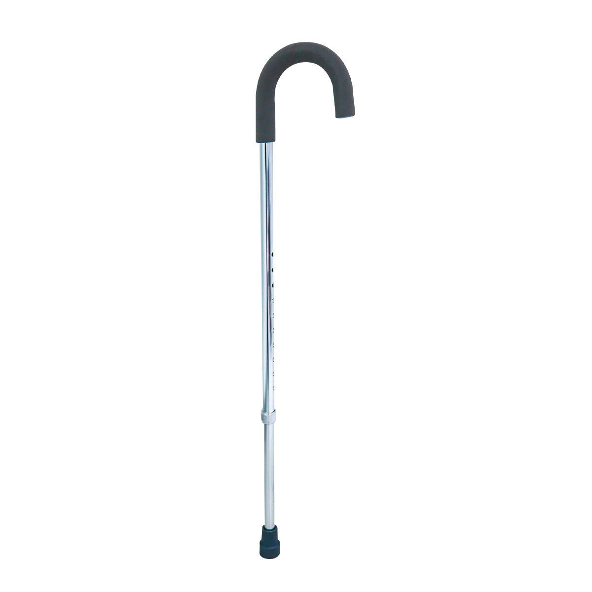 Bastón de aluminio con mango curvo antideslizante confiable y ligero, gray