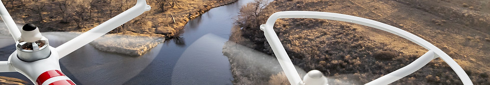 Drone over a River