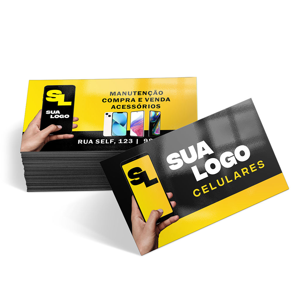 CARTÕES DE VISITA COUCHÊ 300G VERNIZ UV VERNIZ UV TOTAL FRENTE E VERSO - 4X4 - 1