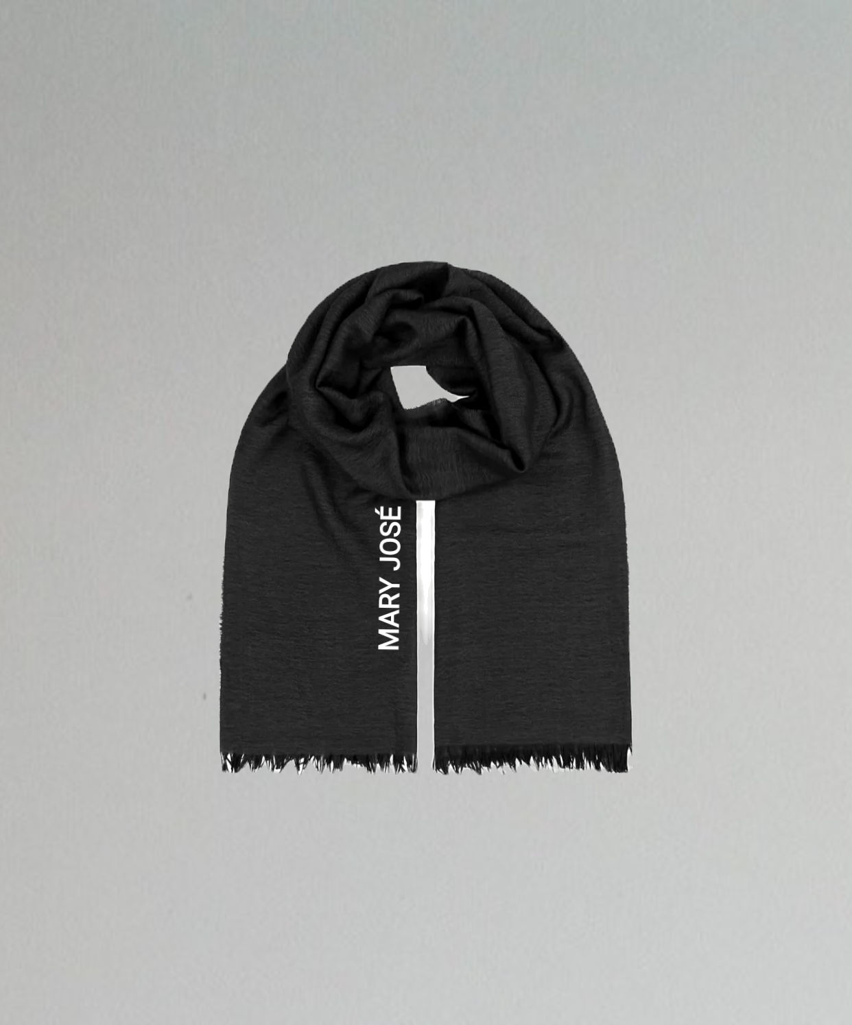 SLIM EXTRA LONG BLACK SCARF BY MARY JOSÉ