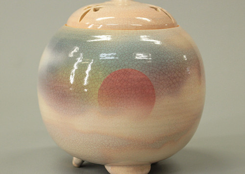陶彩景 秋草図香炉 (十二世 坂高麗左衛門) (バービー様ご予約品 ) 十二代 坂高麗左衛門 陶彩景 日月図香炉 | 新古美術いづも