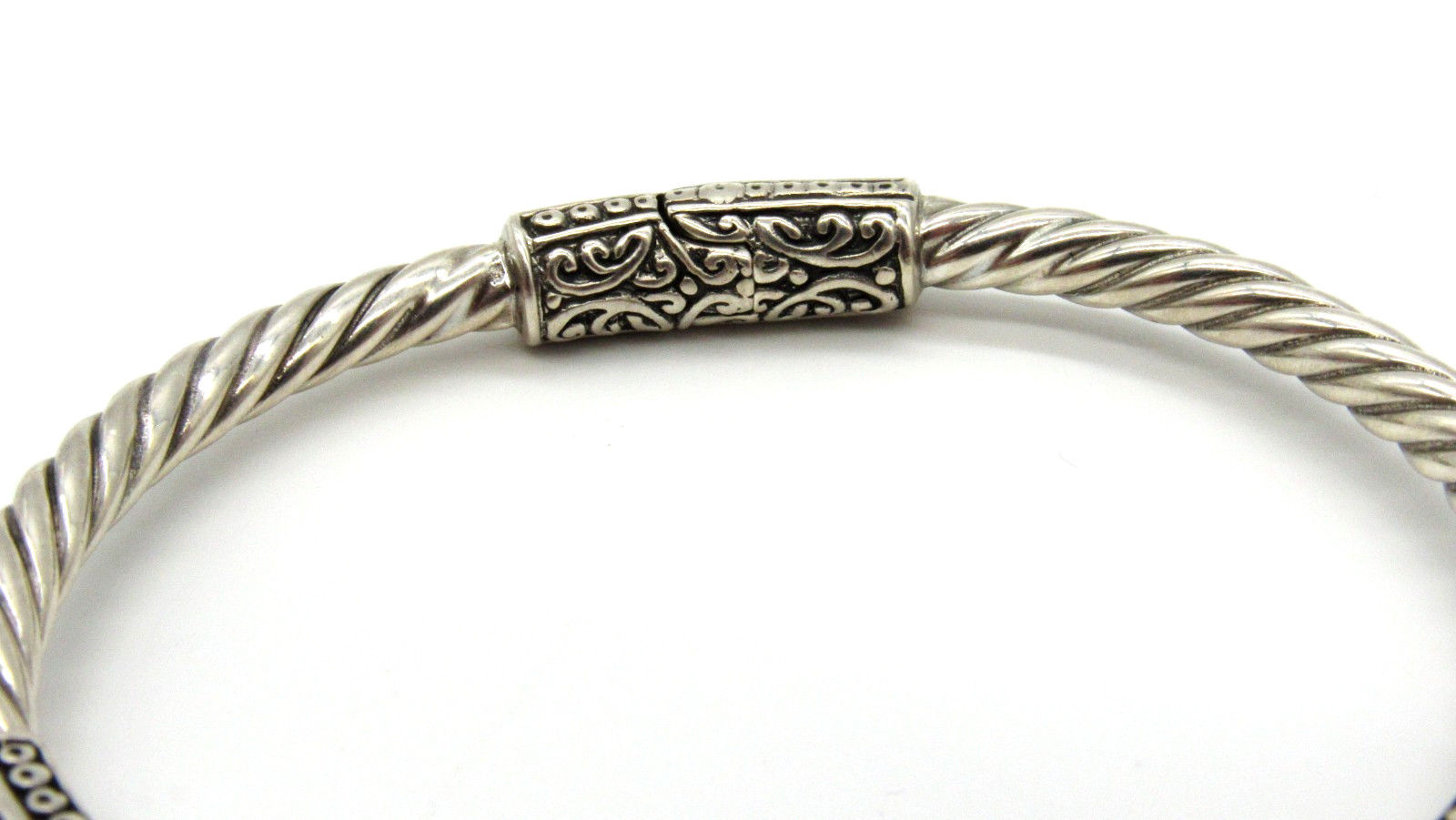 Robert Manse Sterling Silver 18k Citrine Hinged Cuff Bracelet 6.5”