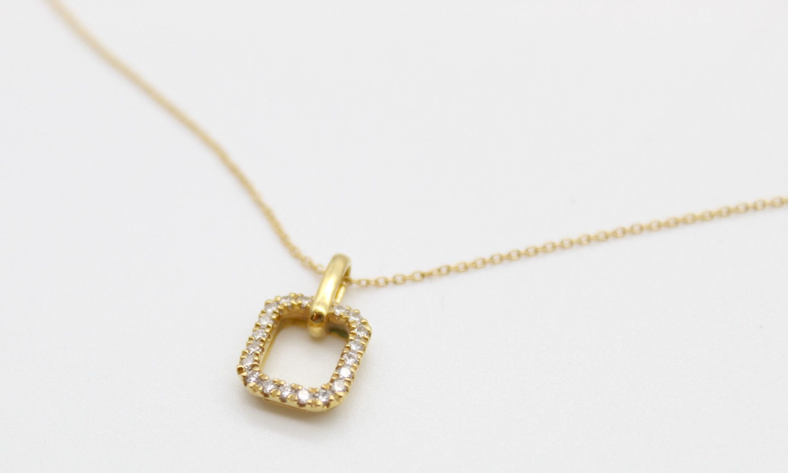 Bony Levy 18K Yellow Gold Diamond Link Pendant Necklace – Made in Italy