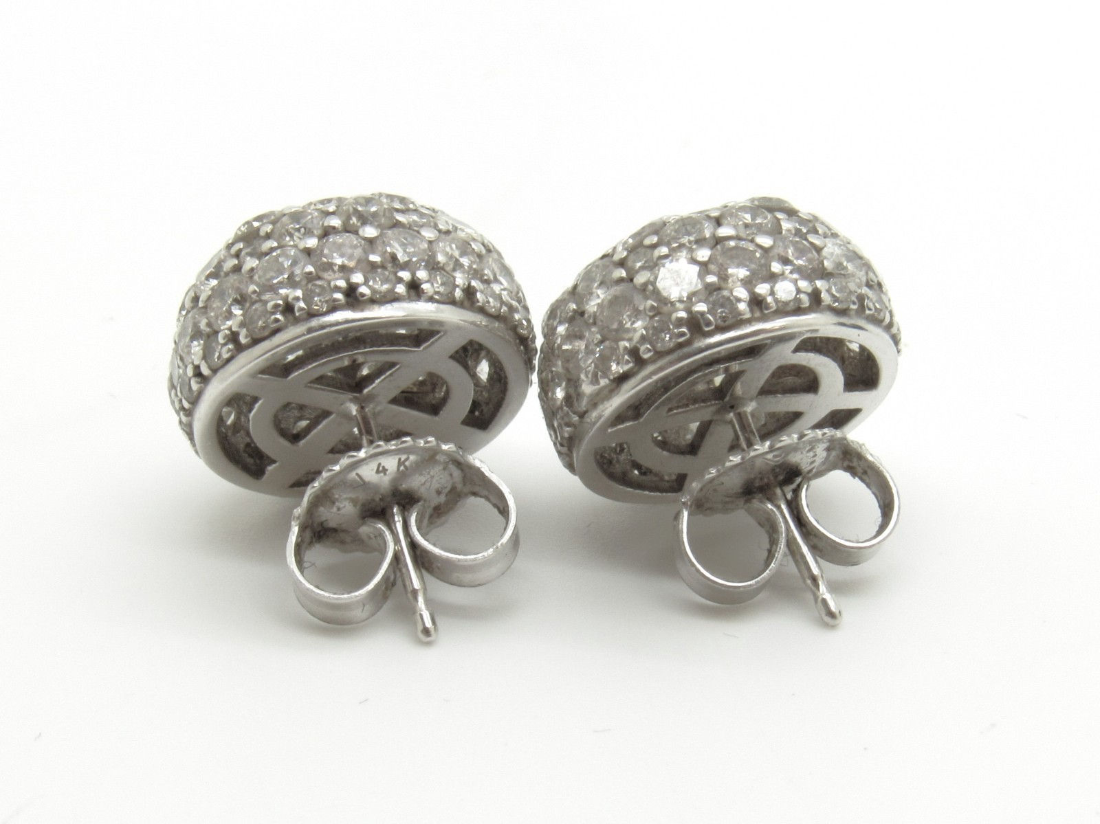 HAIMOV 14K WHITE GOLD DIAMOND CUSHION EARRINGS $8500