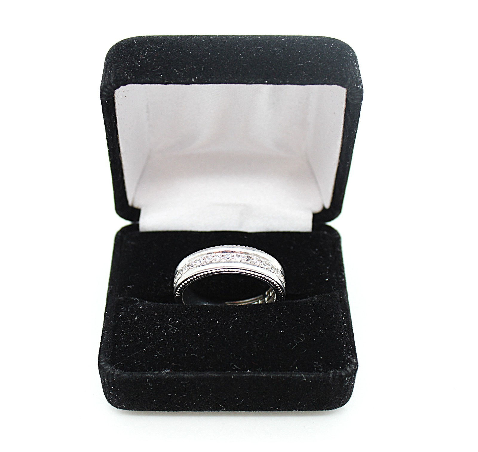 EFFY Men’s 925 Sterling Silver White Sapphire Band Ring Size 10 7.5g