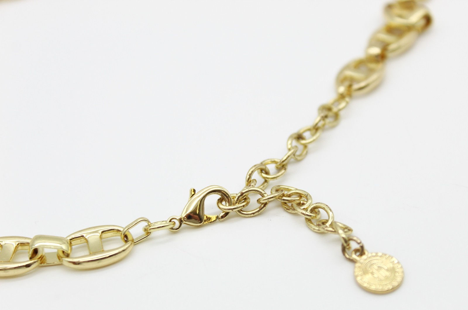 R.J. Graziano Gold-Tone Chain Link Necklace Adjustable Lobster Clasp Italia 22"